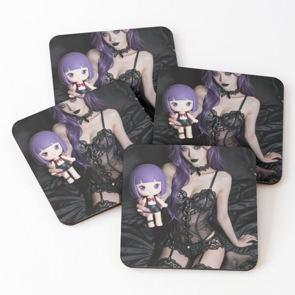 Item preview, Purple Hair Goth Holding Bobblehead designed and sold by CathryneDelamort.