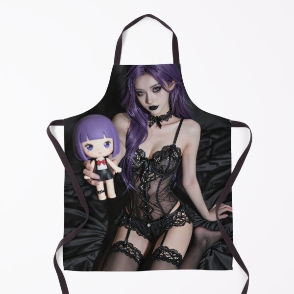 Item preview, Purple Hair Goth Holding Bobblehead designed and sold by CathryneDelamort.