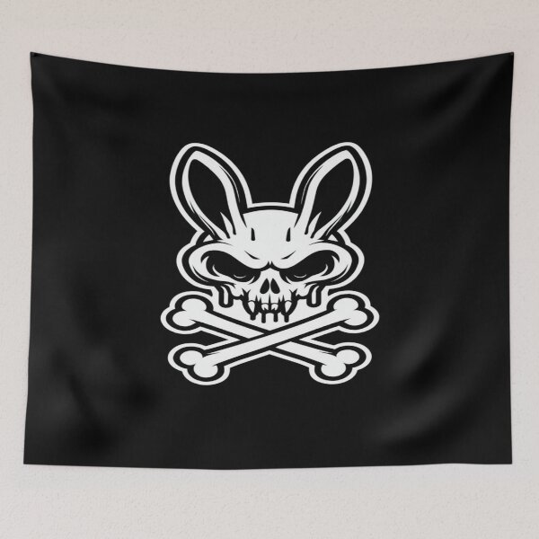 Item preview, Gothic Bunny Skull with Crossbones – Dark Aesthetic Art for Alt Fashion, Stickers & Posters designed and sold by Bright Nest Studio.