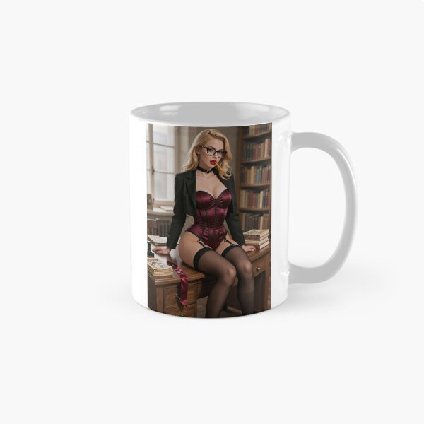 Item preview, Ilya Blonde Librarian In Burgundy Corset designed and sold by CathryneDelamort.