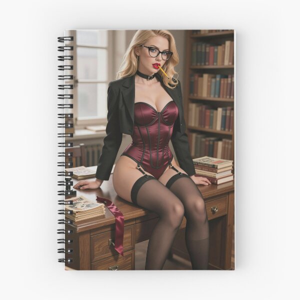 Item preview, Ilya Blonde Librarian In Burgundy Corset designed and sold by CathryneDelamort.