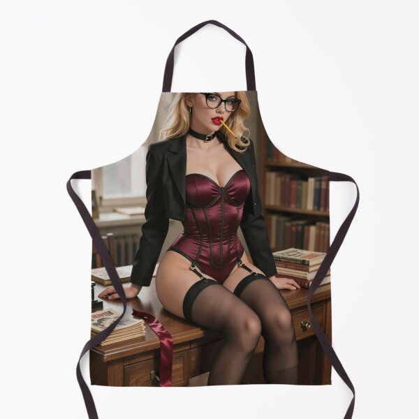 Item preview, Ilya Blonde Librarian In Burgundy Corset designed and sold by CathryneDelamort.