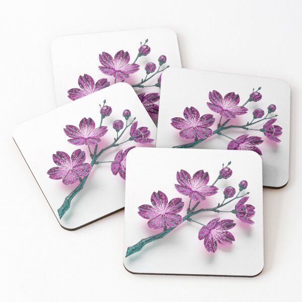 Item preview, Cyberpunk Cherry Blossom - Futuristic Sakura Tech Flora designed and sold by Aura-design-Art.