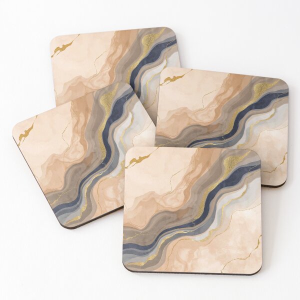 Item preview, Luxury Navy, Terracotta, and Gold Marble Art designed and sold by Cozyartsss.