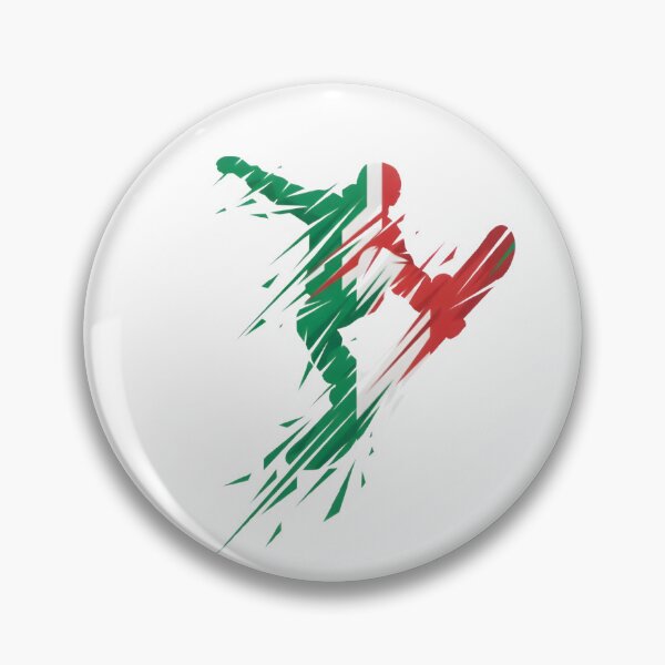 Item preview, Dynamic Minimalist Snowboarder Jump Italian Flag Colors Abstract Art designed and sold by AgingeR.