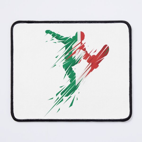 Item preview, Dynamic Minimalist Snowboarder Jump Italian Flag Colors Abstract Art designed and sold by AgingeR.