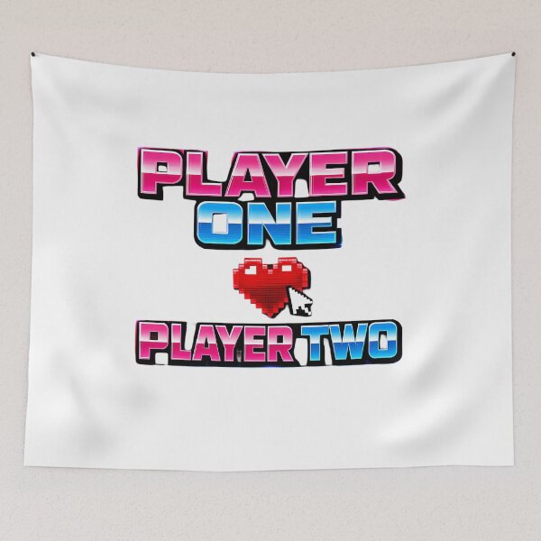 Item preview, Player 1 Player 2 Funny Gamer Couple Valentine Typography Matching Shirt Gift designed and sold by GiftsForge.