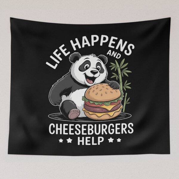 Item preview, Life Happens Cheese Burger Helps Burger Lover Hamburger designed and sold by cosmicncozyS.