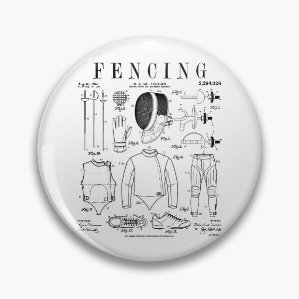 Item preview, Fencing Fencer Funny Vintage Patent Foil Epee Sabre Fencers designed and sold by GrandeDuc.