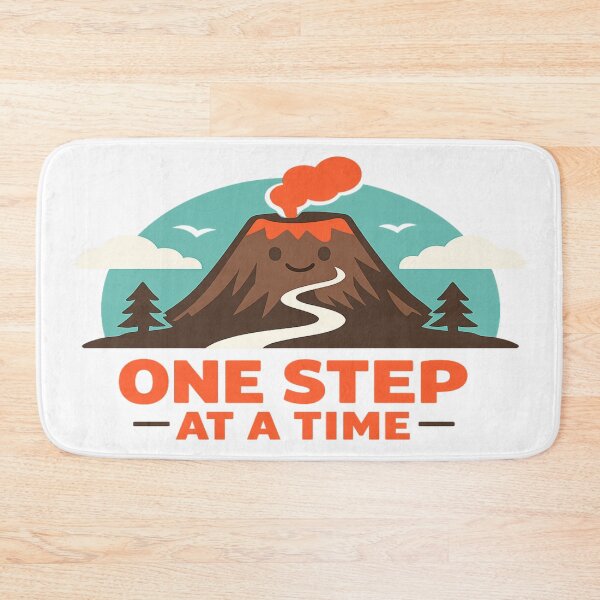 Item preview, One Step at a Time Volcano T-Shirt | Hiking Motivation Adventure Graphic designed and sold by Globalcitytees.