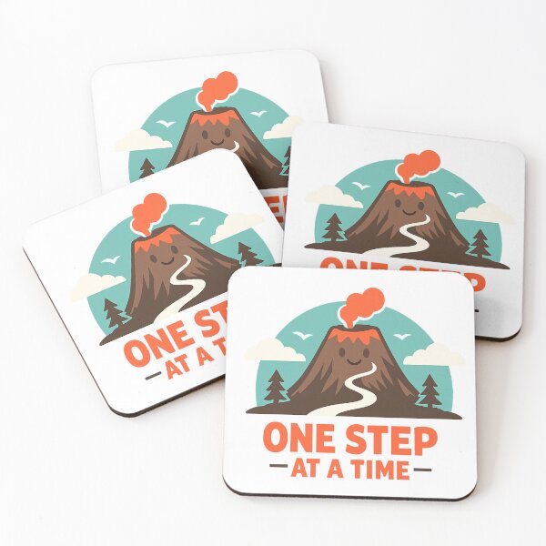 Item preview, One Step at a Time Volcano T-Shirt | Hiking Motivation Adventure Graphic designed and sold by Globalcitytees.