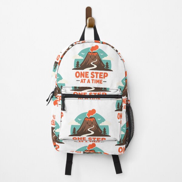 Item preview, One Step at a Time Volcano T-Shirt | Hiking Motivation Adventure Graphic designed and sold by Globalcitytees.