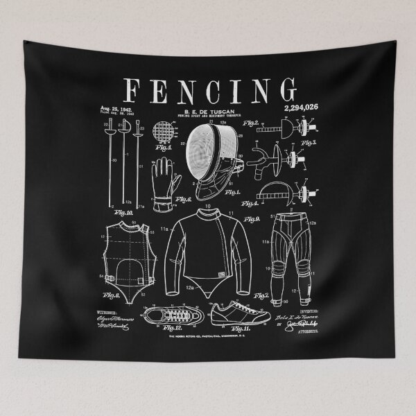 Item preview, Fencing Fencer Funny Vintage Patent Foil Epee Sabre Fencers designed and sold by GrandeDuc.