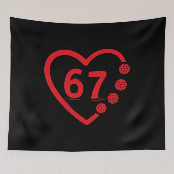Item preview, Minimalist Pickleball Heart 67 Six Seven Tee designed and sold by LashondaGreen89.