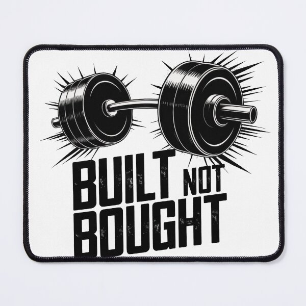 Item preview, Built Not Bought – Hardcore Gym Equipment Fitness Design designed and sold by WSPrintCrafter.