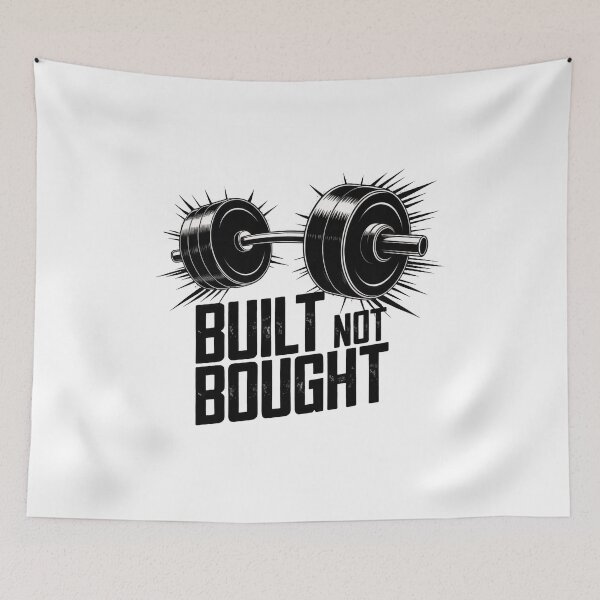 Item preview, Built Not Bought – Hardcore Gym Equipment Fitness Design designed and sold by WSPrintCrafter.