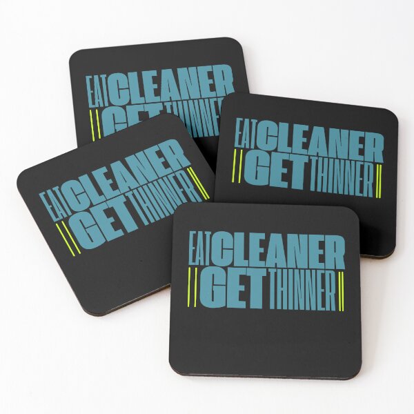 Item preview, Eat Cleaner Get Thinner! - Motivational Minimalistic Worplay Teal designed and sold by MirAgi.