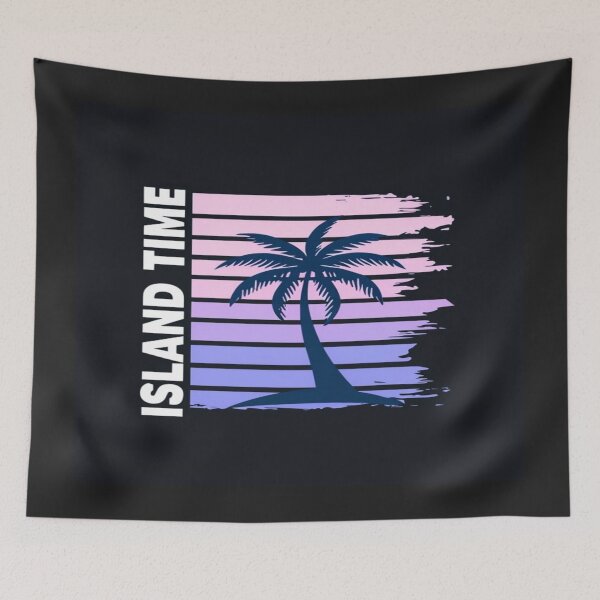 Item preview,  Retro Island Time Palm Tree Sunset – Tropical Beach Vibes Summer Vacation Aesthetic Graphic Tee designed and sold by Bright Nest Studio.