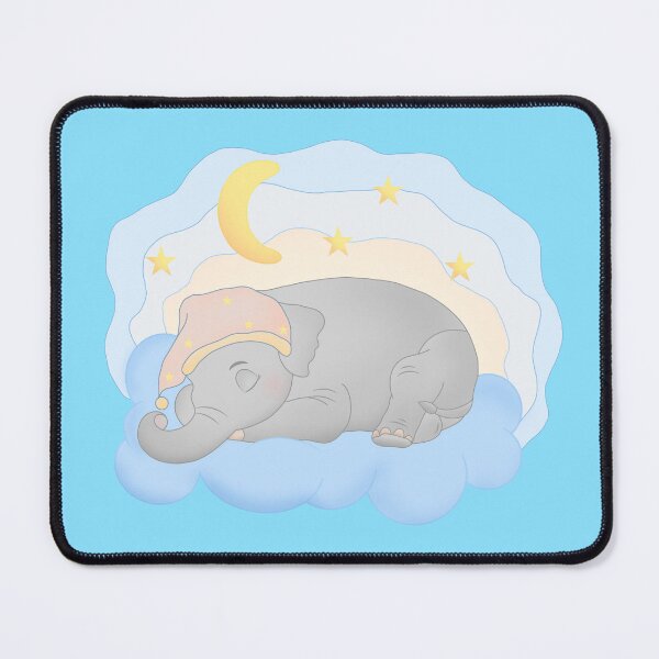 Item preview, A little elephant sleeping on a cloud. Children's illustration. designed and sold by Kalamkas.