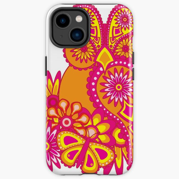 Fundas de móvil del tema B%c3%baho P%c3%a1jaro Paisley Patr%c3%b3n Floral  Motivo Margarita Bot%c3%a1nico Abstracto Wildbird Fauna Silvestre Mariposa  Insecto Bugs Gran Cornudo Colores Flores Brillante Rosa Amarillo Naranja  Coraz%c3%b3n En Forma De