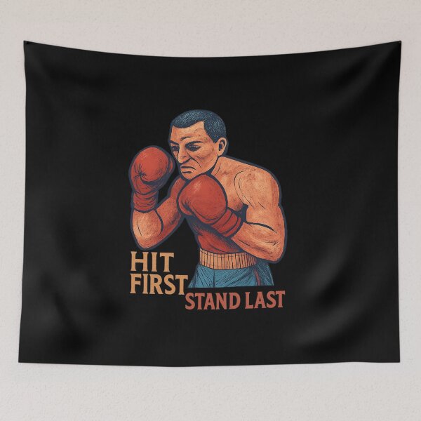 Item preview, Vintage Boxing Poster - HIT FIRST STAND LAST designed and sold by MKreative Studio.