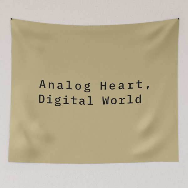 Item preview, Analog Heart Digital World Minimalist T-Shirt | Digital Detox Aesthetic Typography Tee designed and sold by PixelPlush.