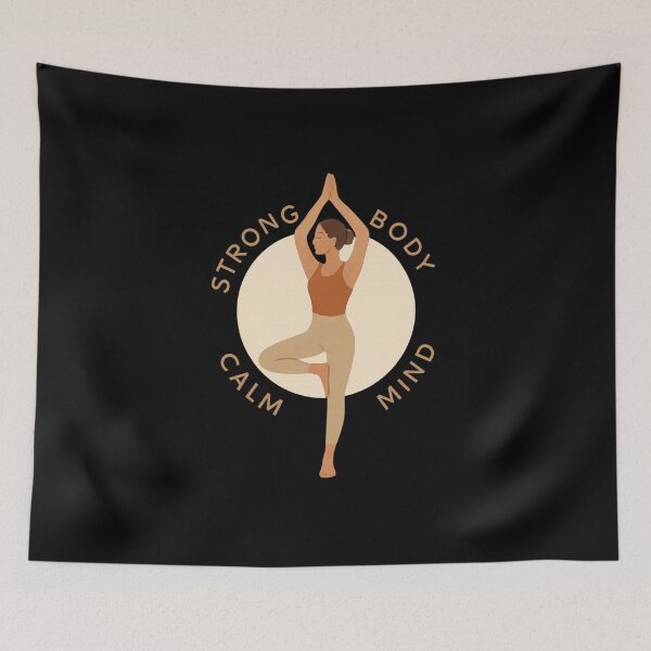 Item preview, Strong Body Calm Mind - Minimalist Yoga Design designed and sold by MKreative Studio.