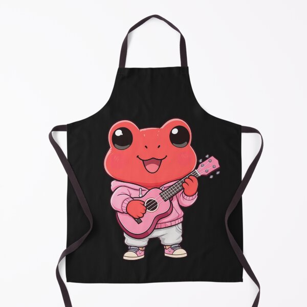 Artikelvorschau, Fröhlicher rosa Ukulele-Chibi-Frosch – Niedliche Kawaii-Musikfrosch-Illustration entworfen und verkauft von ColorSplash123.