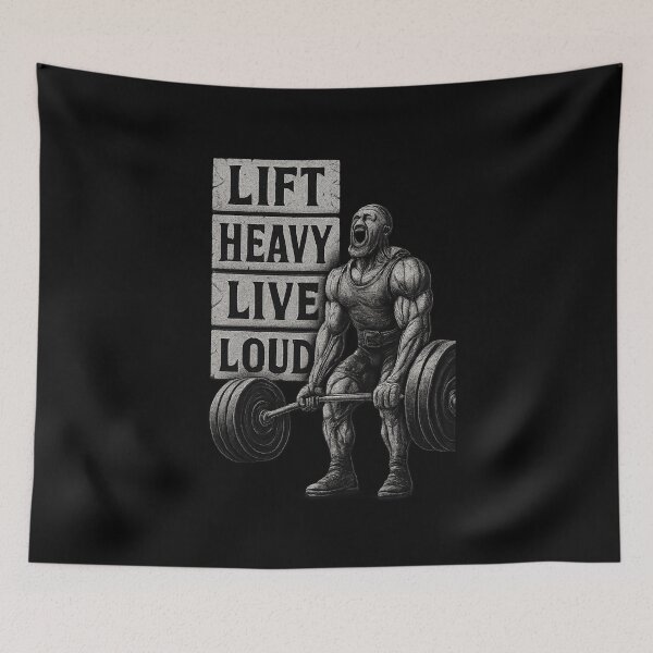 Item preview, Lift Heavy Live Loud - Hardcore Weightlifting Art designed and sold by MKreative Studio.