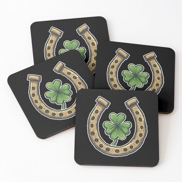 Item preview, Irish Good Luck Horseshoe with Four Leaf Clover – St. Patrick’s Day Charm designed and sold by cr6zym1nd.