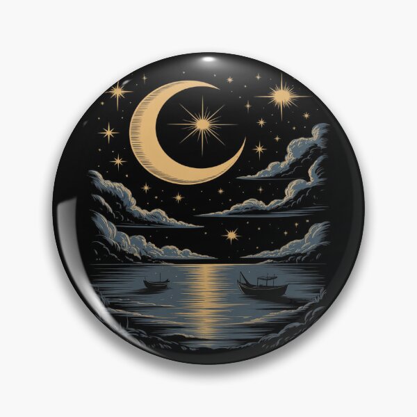 Item preview, Crescent Moon Reflection Mystical Night Sky designed and sold by ProudForFunny.