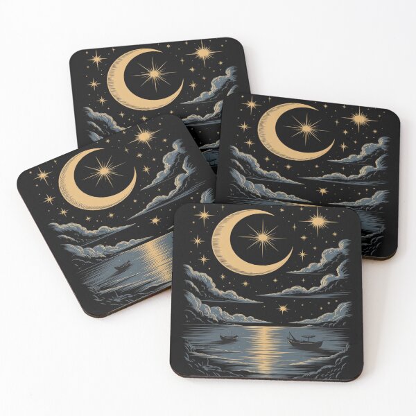 Item preview, Crescent Moon Reflection Mystical Night Sky designed and sold by ProudForFunny.