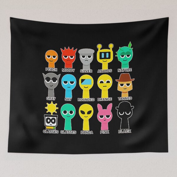 Item preview, Sprunki Characters Lineup – Funny Minimal Toy Faces  designed and sold by Rosamoaughter.