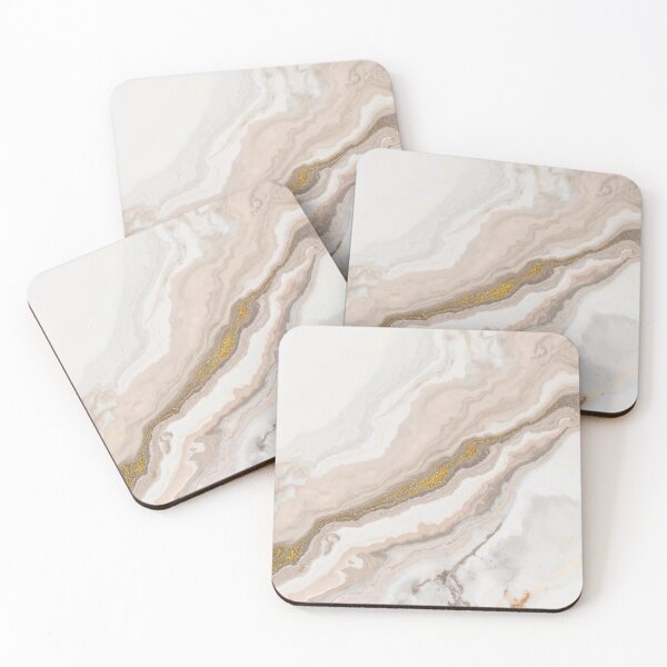 Item preview, Alabaster Flow Minimalist White Marble with Liquid Gold Accents designed and sold by Cozyartsss.