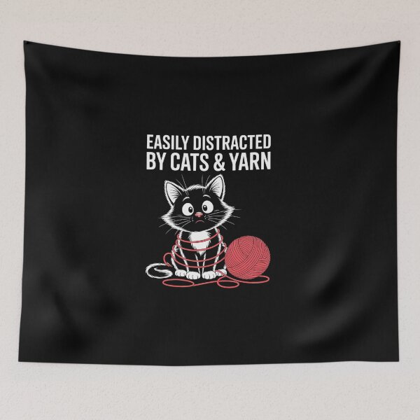 Item preview, Easily Distracted by Cats Kitten Lovers Crochet designed and sold by LittleBO5.