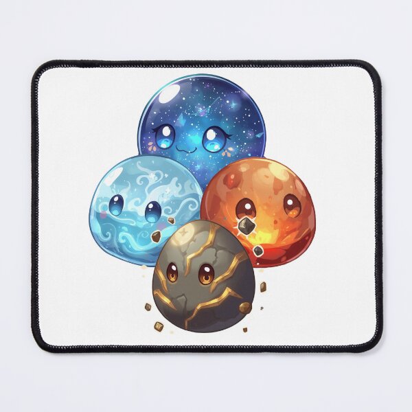 Item preview, Monzora – Heart of the Fourfold Elements | Cute Elemental Slime Fantasy Art designed and sold by Monzora.