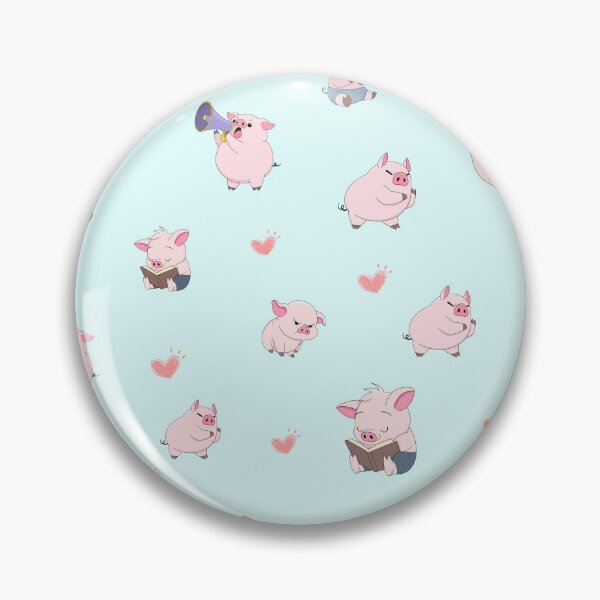 Item preview, Cute Pink Pig Pattern with Hearts | Kawaii Farm Animal Illustration designed and sold by Meenova Art.