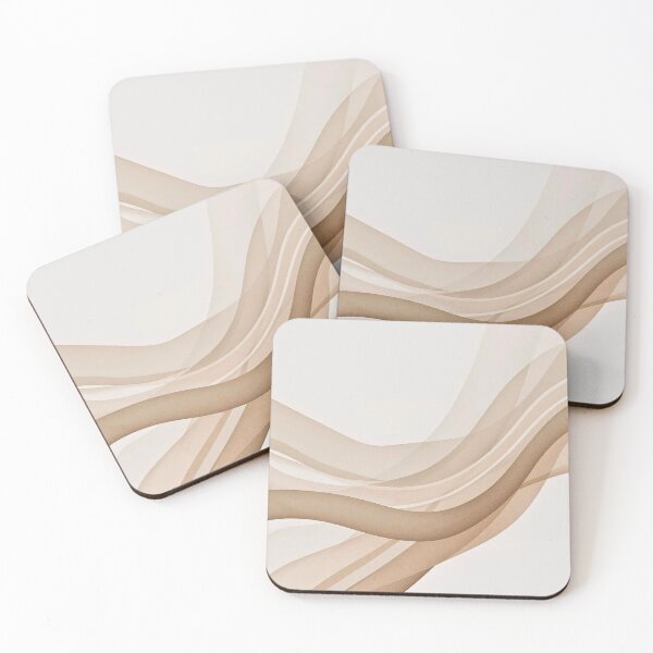 Item preview, Sand Silk Minimalist Flowing Abstract in Warm Beige and Taupe designed and sold by Cozyartsss.