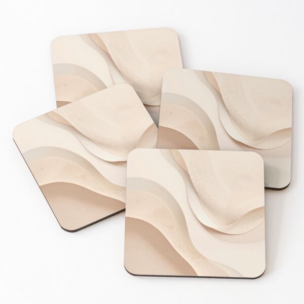 Item preview, Desert Grace Ethereal Layered Abstract in Soft Sand and Cream designed and sold by Cozyartsss.