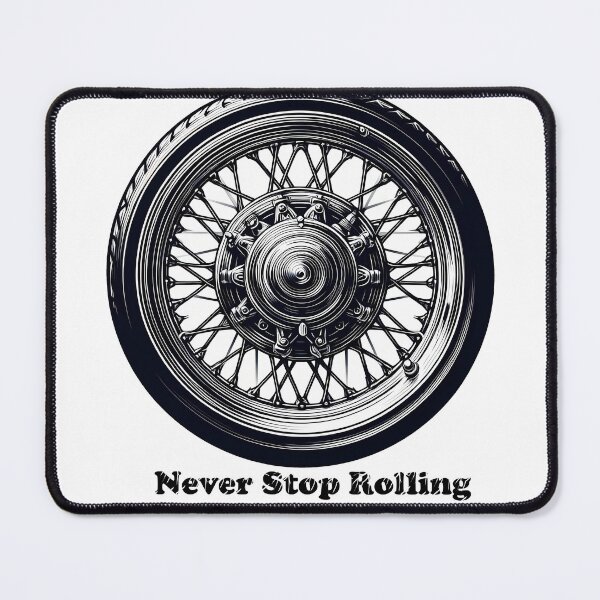 Item preview, Never Stop Rolling - Vintage Motorcycle Design designed and sold by DrawDrip.