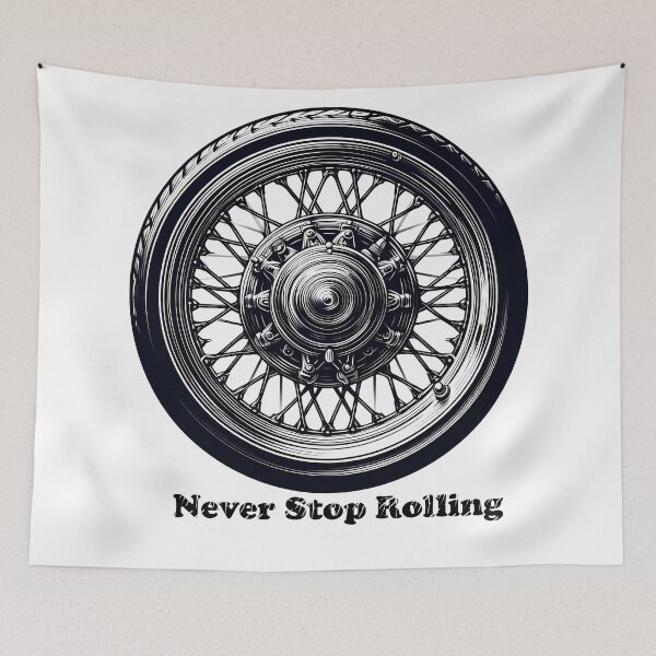 Item preview, Never Stop Rolling - Vintage Motorcycle Design designed and sold by DrawDrip.