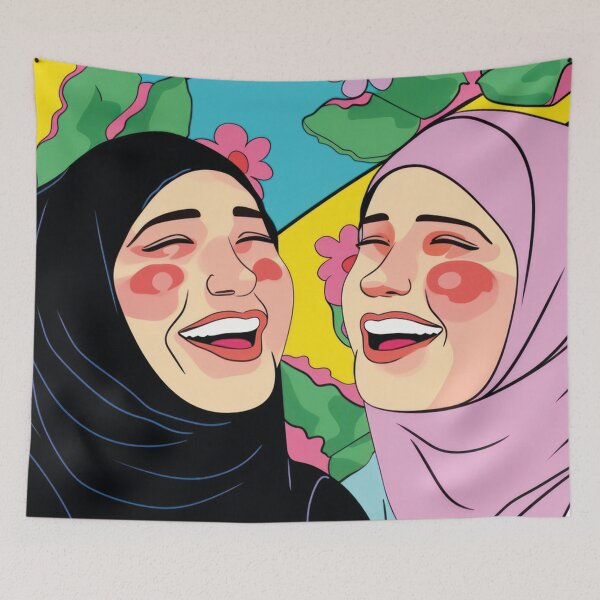 Item preview, Laughing friends in a colorful pop art design designed and sold by Mauswohn.