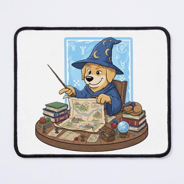Item preview, Dungeon Master Dog – Playful RPG Tabletop Cartoon designed and sold by KivaroArt.