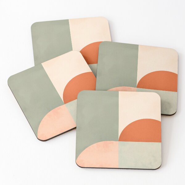 Item preview, Muted Sun: Mid-Century Modern Geometric Abstract in Sage and designed and sold by Cozyartsss.