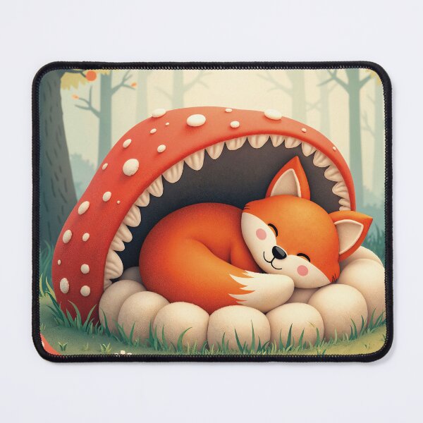 Item preview, Sleeping fox in a fly agaric forest idyll design designed and sold by Mauswohn.