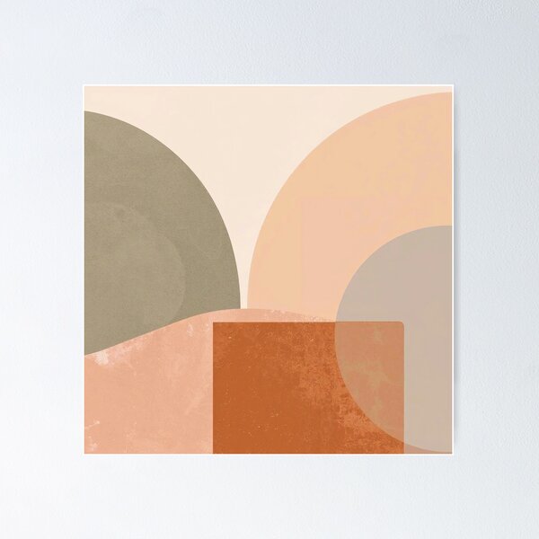 Item preview, Earthbound Geometry: Mid-Century Modern Abstract with Circles and Squares designed and sold by Cozyartsss.