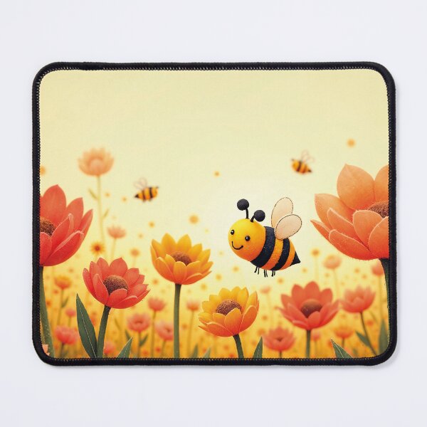Item preview, Cute bee on a colorful flower meadow, nature design designed and sold by Mauswohn.