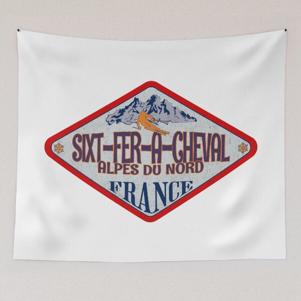 Item preview, Sixt-Fer-à-Cheval, Alpes du Nord, France, Vintage skiing badge design designed and sold by Wanderful-roads.