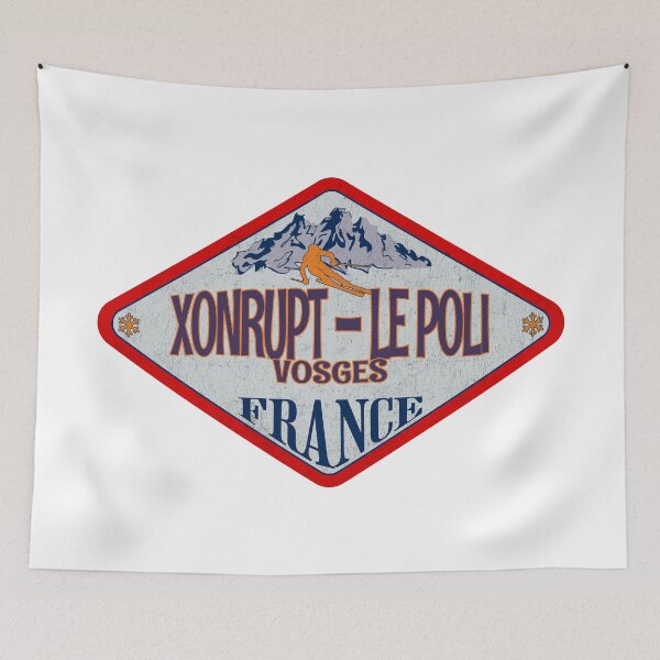 Item preview, Xonrupt – Le Poli, Vosges, France, Vintage skiing badge design designed and sold by Wanderful-roads.