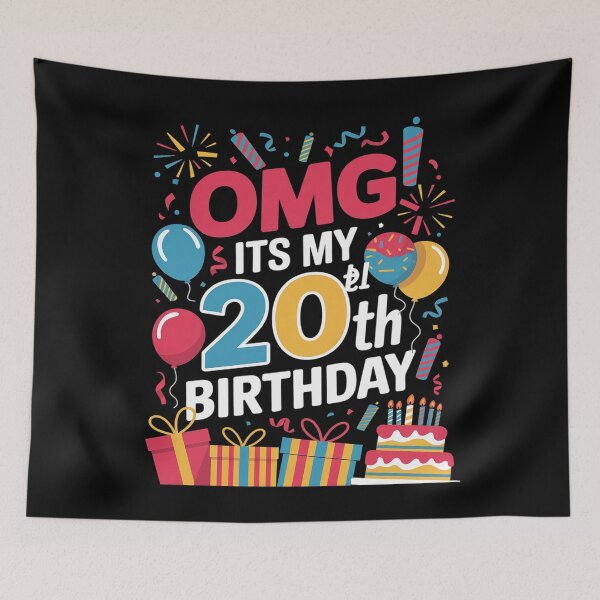 Item preview, 20 Year Old Birthday Party Omg Happy 20th Birthday designed and sold by angolinnArt.
